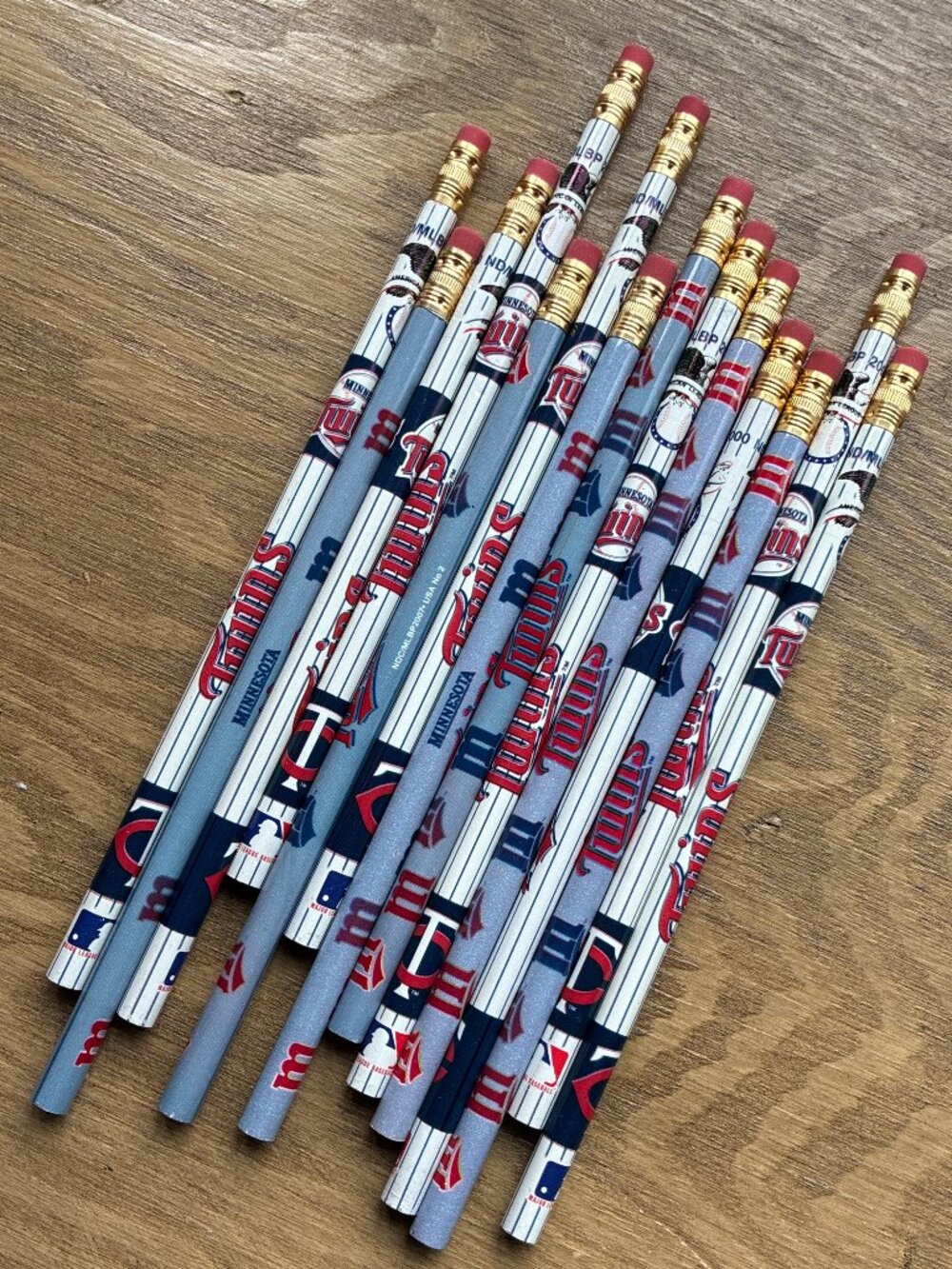 Vintage Minnesota Twins Pencils 14 Total MLB Baseball Retro Unused